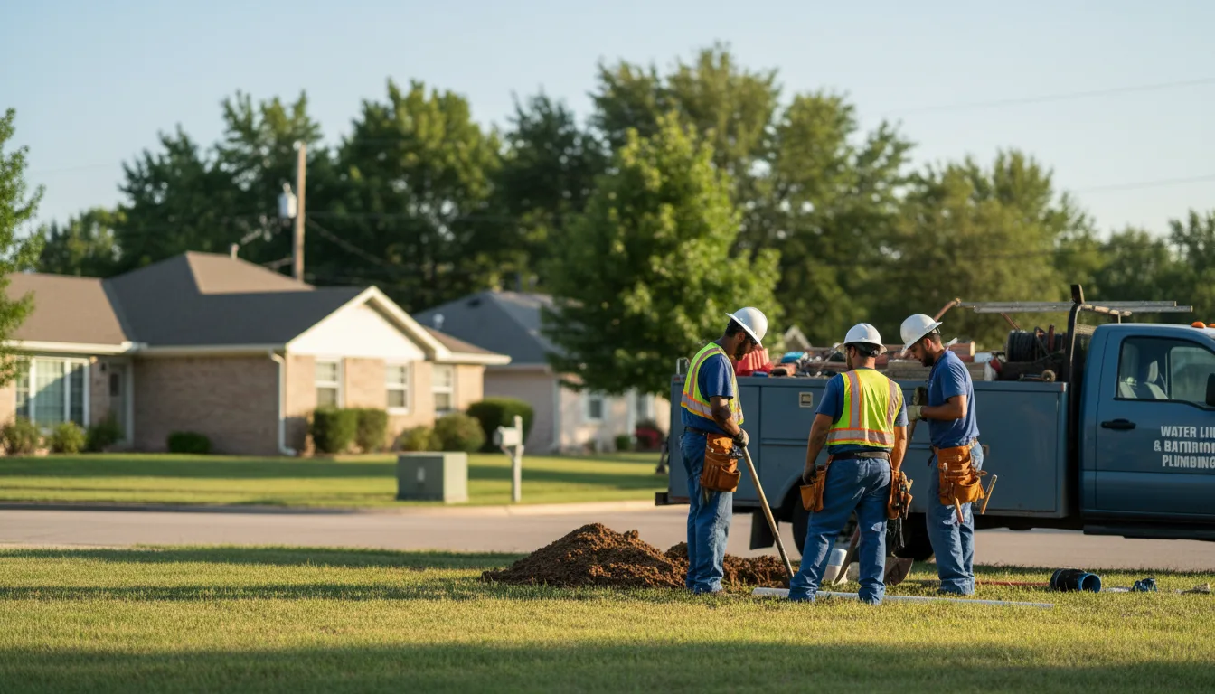 Residential water line and bathroom plumbing service in Jasper, AR
